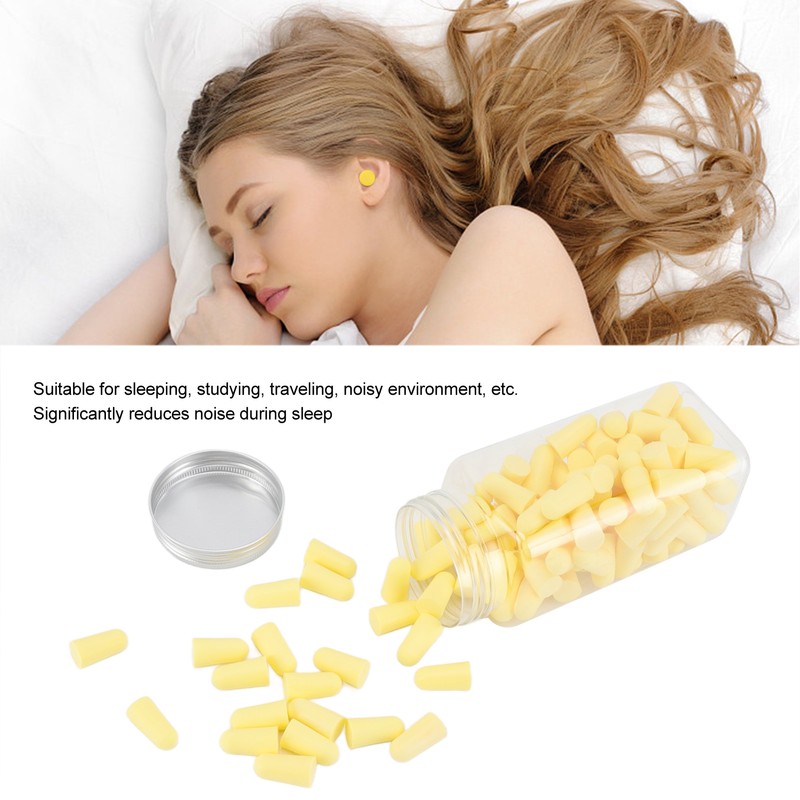 120pcs Sleeping Ear Plugs Noise Reduction Slow Rebound Sponge Expandable