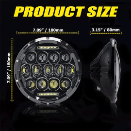 Unbranded 300W Pair 7 inch Round LED Headlight Hi/Lo DRL for Jeep Wrangler JK LJ TJ CJ DOT