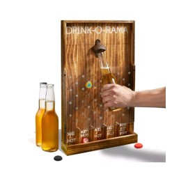 NEW Drink-O-Rama Bottle Opener Wooden Hanging Shot Plinko Party Game
