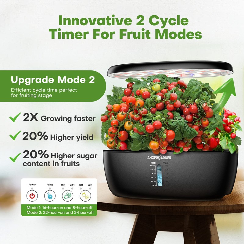 Ahopegarden Indoor Garden Hydroponics Growing System: 12 Pods Plant Germination