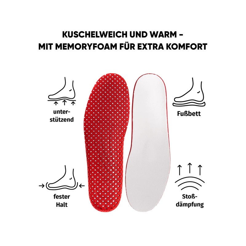 Bama 201700-999-42 Wärmendes Fussbett Warming Insole, Red, Size 42