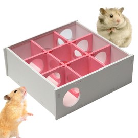 Hamster Maze Hide | 9 Chamber Wooden Maze Tunnel Hamster Toys,Spacious Multi-Room Hideouts, Hamster Tunnel Toys for Small Breeds & Guinea Pigs