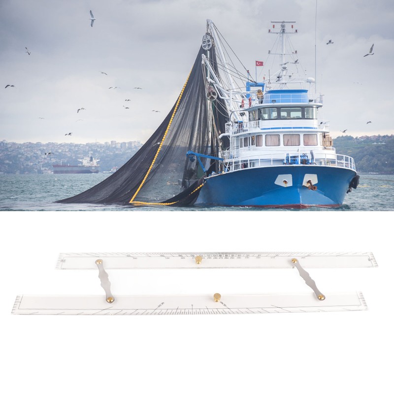 Marine Navigation Parallel Ruler Clear Scale High Accuracy Transparency Boat