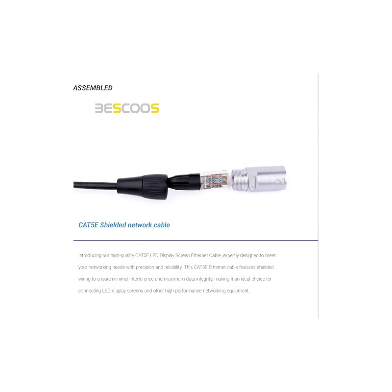 RJ45 CAT5E Cable Ethercon en ambos extremos con conectores blindados