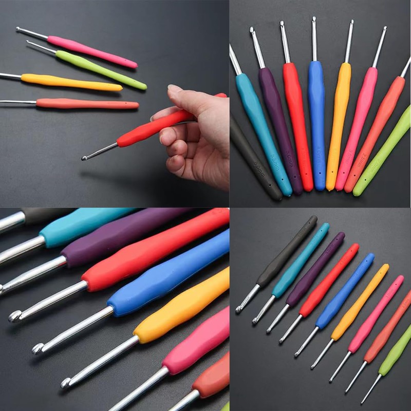 Crochet Hooks Set, Ergonomic Handle Crochet Hook Needles for Arthritic