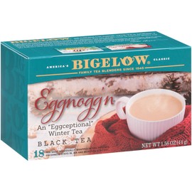 Bigelow Tea Eggnogg'n Black Tea, Caffeinated Tea with Eggnog Flavor, Holiday and Christmas Tea, 18 Count Box (Pack of 6), 108 Total Tea Bags