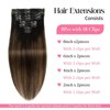 Clip in Hair Extensions Real Human Hair Natural Black Light