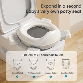 Portable Travel Potty, Training for Baby to Toddler, Travel Toilet Seat with Charts and Storage Bag, Folding Potty for Kids Boys Girls Indoor and Outdoor (Gray)