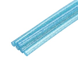 sourcing map 6pcs Mini Hot Glue Sticks for Mini Glue Gun, 8-inch x 0.28-inch Glue Gun Sticks for Art DIY Craft, Glitter Clear Blue