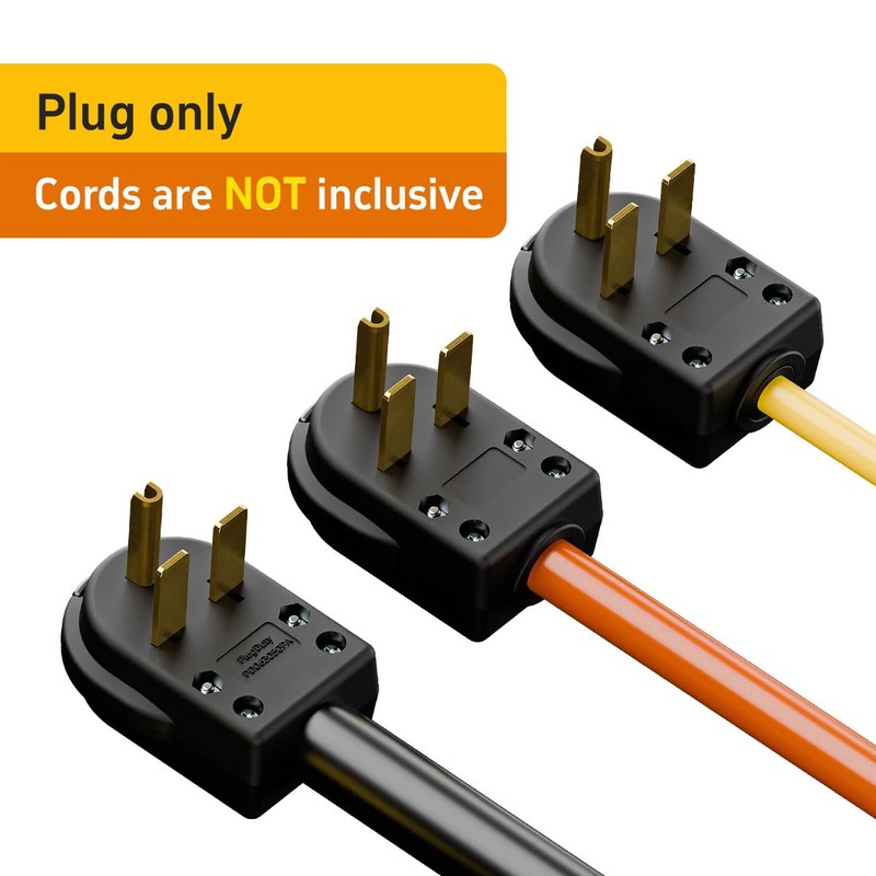 2-in-1 Nema 6-30P/6-50P Plug 30/50 Amp 250 Volt Angle Plug,