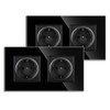 JIMEIDA Double Socket Flush-Mounted 16 Amp with Black, Tempered Glass