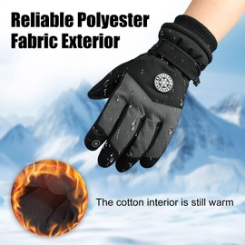 Winter Gloves Men Women Thermal Cycling Gloves Waterproof Warm Touchscreen Winter Gloves Winter Gloves Women Sports Gloves for Snowboarding Ski Outdoor Running Hiking (Black)