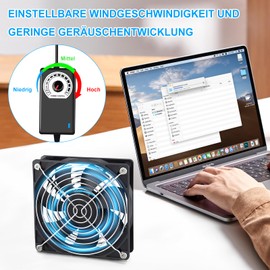 120 mm PC Fan 12 V PC Fan with Adjustable Speeds, ZAKVOP 120 mm Computer Fan AC 220 V-240 V, 3000 RPM, Computer Fan for Computer, Laptop, Router (1)