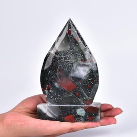 Natural Healing Crystal Drop Shaped African Blood Stone Crystal Quartz 1.1-1.5 Lbs