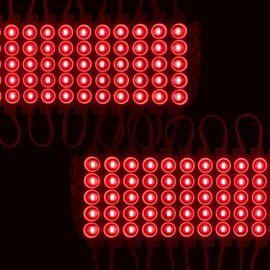Vmingo Tira Modulo Luz 5 Led Blanco Impermeable Pared Publicidad Iluminacion Auto Tuning Universal IP65 | 60 Piezas (Rojo)