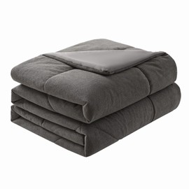 Velvet Comforter Queen Size, Alpaca Velvet, Reversible Quilt Grey Comforter for All Seasons, Breathable and Skin-Friendly, Soft Cozy Luxury Warm Bedding - 90"X90"