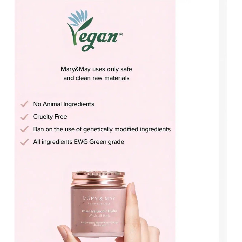 Mary May Vegan Rose Hyaluronic Mask Special Set 2pcs Tipo
