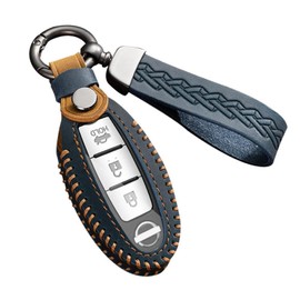 [Fucaten] Compatible Nissan Key Case Key Cover Key Holder Kicks P15 Series Note E13 / Days/Cube/March/Juke/NV350/Wingroad/X-Trail Mitsubishi eK Cross / Wagon Delica Mini (Blue)