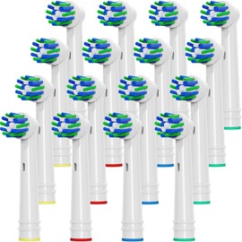 UUJ Replacement Toothbrush Heads Compatible with Oral B, 16 Pack Electric Toothbrush Heads with Medium Bristles, 16-Degree Angled for Deep Clean, Compatible with Oral B 7000/Pro 1000/9600/500/3000