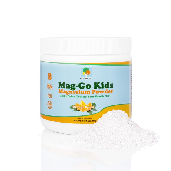 Kids Constipation Relief (Orange Burst) | Kid Safe Magnesium Constipation Relief | 90 Servings per Tub