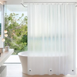 Seenus Waterproof EVA Frosted Shower Curtain Liner with 3 Extra-Large Magnets, 72 x 72 inch Bpa-Free Odorless Plastic Shower Liner, 3D Silk Textured Bathroom Shower Curtain Translucent for Privacy