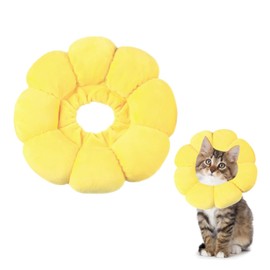 Cat Collar, Cat Collar, Collars for Cats, Cat Collar for After Surgery, Leak Protection Cat for Small Dogs and Cats, Yellow Pet Collar in Flower Shape
