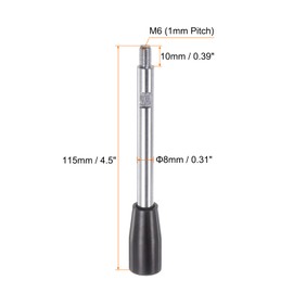 sourcing map 2 x Clamps Handgrips M6 Thread 115 mm (4.5 Inch) Length Chrome Coated Rotating Crank Handle Handles Hand Wheel Screw Handle for Lathe