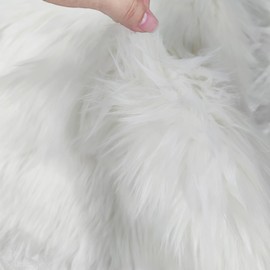 ZuTKekon Faux Fur Sheepskin Square Chair Cover Seat Cushion Pad, Luxurious Wool Area Rugs Fluffy Floor Mat for Living Sofa, Photographing Background Office Home Decor Carpet