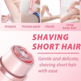 Dermave Bikini Shaver,Bikini Trimmer for Women,2 in 1 Electric Razors for Women,Dual Head Shaver for Leg Arm Body Grooming Tool,Silky and Painless and Efficient Cleaning Blue