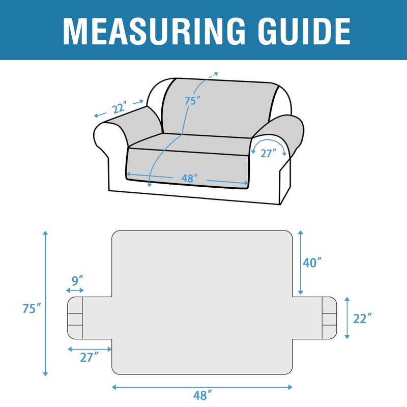 H.VERSAILTEX 100% Waterproof Sofa Covers for 2 Cushion Couch Modern