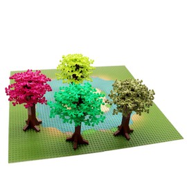 Feleph Multicolor Large Trees Building Block Compatible with Major Brand - Brick Toy Set 6.7inch Height, Botanical Forest Garden Plant Piece and Parts Toys Accessories (4pcs)