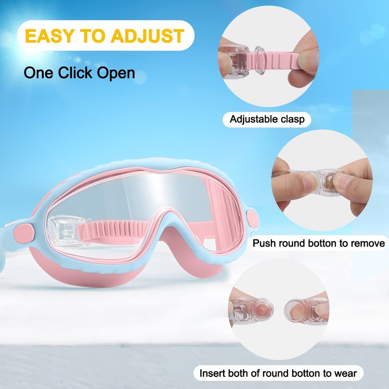 FWE Swim Goggles 1 Pack Anti-Fog Anti-UV Wide View Swimming