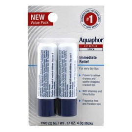 Aquaphor Barra de reparación de labios, paquete doble de 0.17 onzas (6 paquetes)