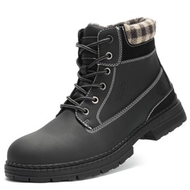 ANJOUFEMME Winter Hiking Boots Men Waterproof, Warm Work Trekking Boots for Men FNM19-G-BLACK-9.5