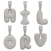 Small CZ .925 Sterling Silver Bubble Letter (S)