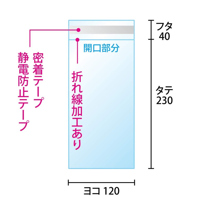 (Length 3) Single-sided White OPP Bag with Price Bill Envelopes