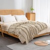 Ultra Soft Pre-Washed Quilted Boho Throw Blanket, Ruffle Fringed Beige