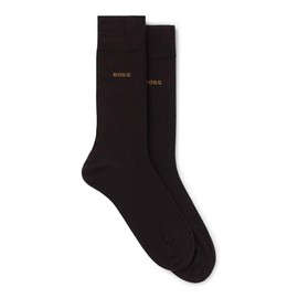 BOSS Men's 2P RS Uni CC Mid High Socks Cotton Mix Pack of 2, Dark Brown206, 43 - 46
