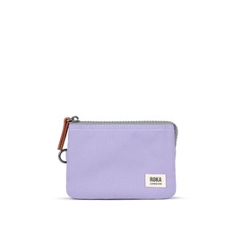 Roka London Carnaby Small Recycled Canvas, lavender, coin purse