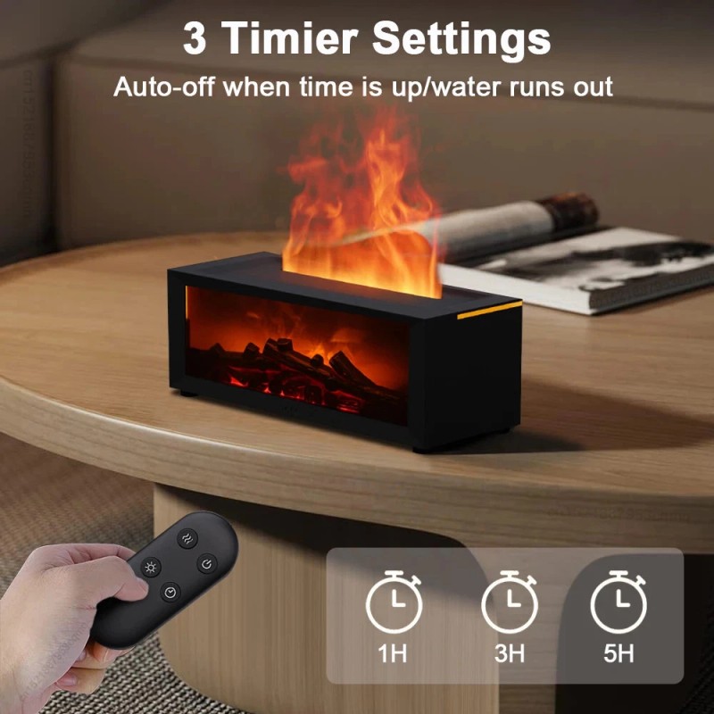 Fireplace Aroma Diffuser 7 Color Flame With Remote Control Cool