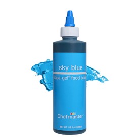 Chefmaster Sky Blue Liqua-Gel® Food Coloring | Vibrant Color | Professional-Grade Dye for Icing, Frosting, Fondant | Baking & Decorating | Fade-Resistant | Easy-to-Use | Made in USA | 10.5 oz
