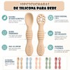 10PCS Juego Cucharas Masticables de Silicona,cucharas masticables de silicona arcoíris,con