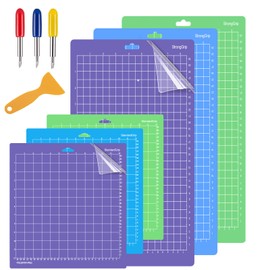 6PCS Mats for Cricut Explore Air 2/Air/One/Maker 3/Maker with 3PCS 12x24 Sticky Mats Long 3PCS 12x12 Cricket Mats & Blades Standard Grip Light Grip Strong Grip Variety Pack Cutting Mats Accessories