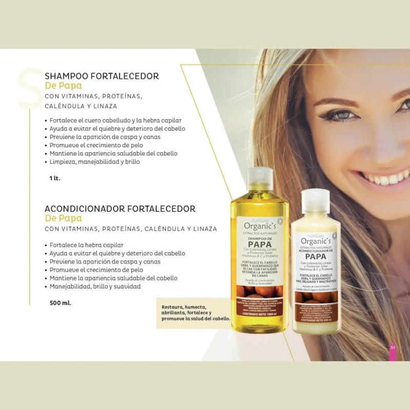 Fortalecedor De Papa Shampoo Y Acondicionador Set Florigan