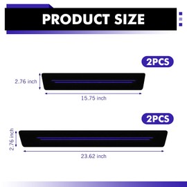 Zeathery 4 PCS Car Door Sill Protector Pads, Scratchproof Carbon Fiber Leather Vehicle Door Sill Guards, Waterproof & Non-slip Vehicle Welcome Steps, Universal for Most Cars, SUVs, Trucks (Purple)