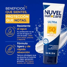 Nuvel Protector Solar Corporal y Facial FPS 50+, 2 Piezas | Duo Pack | Bloqueador Solar con Amplio Espectro UVA/UVB | Resistente al Agua, Rápida Absor