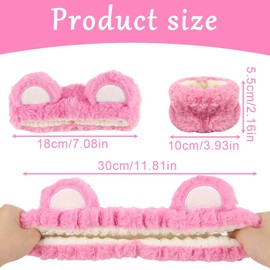 LuLiyLdJ Pack of 3 hair bands, cosmetics, ears headband, bear ears, make-up hair band, skincare headband