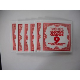 Ernie Ball 6 pack  Ernie Ball 9ga .009" plain steel string for electric or acoustic guitar