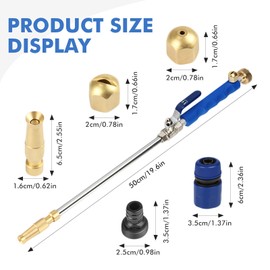 Hydro Jet High Pressure Power Washer, Pressure Washer Gun with Garden Hose End, Glass Window Cleaning Sprayer Extendable Garden Car Water Washing, Hydrojet Washer Nozzle (Adjustable Type + Fan Type)