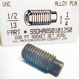AMERICANINTEGRATEDSUPPLY.COM 1/2-13x1-1/4 Hex Socket Set Screws Full Dog Point Alloy Steel (10)